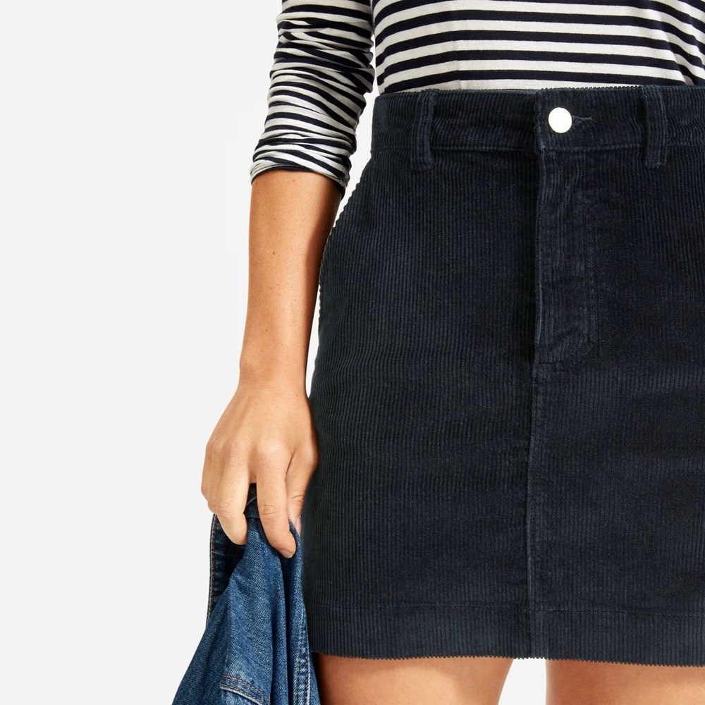 Everlane Corduroy Skirt - Sz 2 - Navy